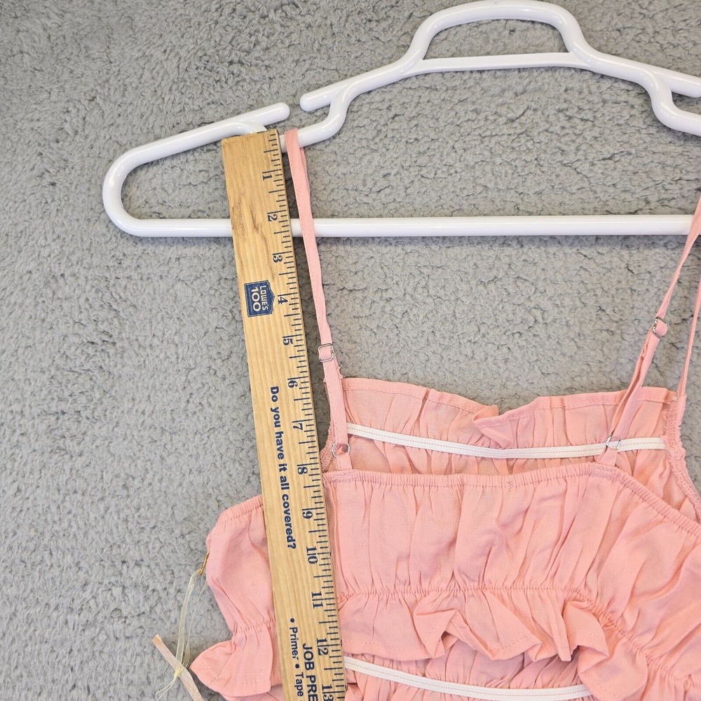 Blashe Ruffle Crop Top Womens Small‎ Lot of 2 White Pink Ruched Camisole - Picture 11 of 16